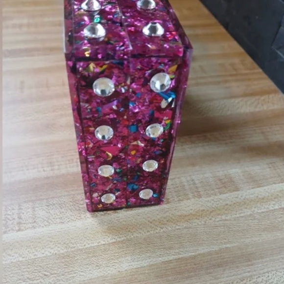 Kurt Geiger NWT/NIB RARE Barbie Pink Glitter London Clutch Or Crossbody - Picture 12 of 16